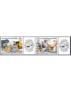 Timbres TAAF n° 933 à 934, Paire avec vignette, timbres Dom-Tom