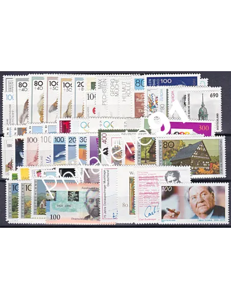Allemagne RFA., Année complète timbres 1996, Collection timbres Europe