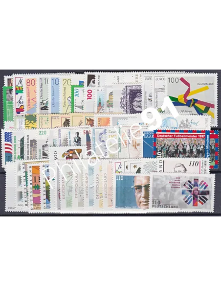 Allemagne RFA., Année complète timbres 1997, Collection timbres Europe