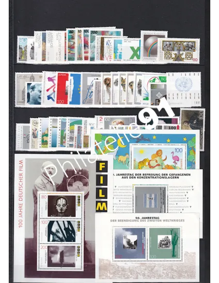 Allemagne RFA., Année complète timbres 1995, Collection timbres Europe
