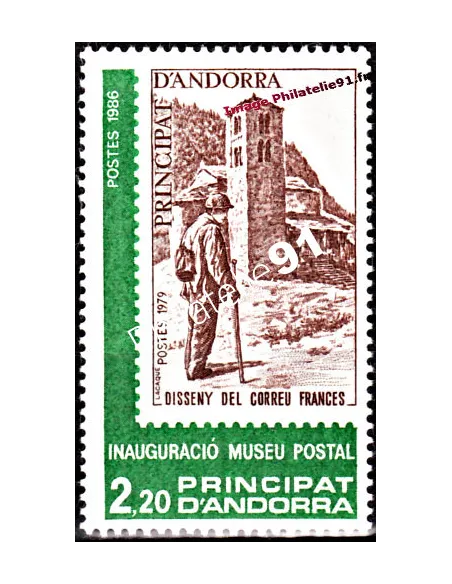 Timbre d'Andorre Français n° 345 - Thématique: Timbre sur Timbre