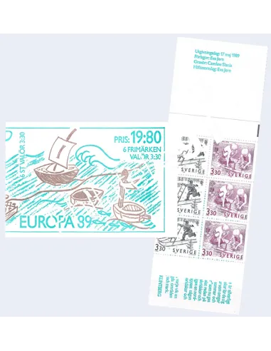 Suède, Carnet n° 1522, EUROPA 1989, Collection timbres Europe