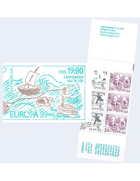Suède, Carnet n° 1522, EUROPA 1989, Collection timbres Europe