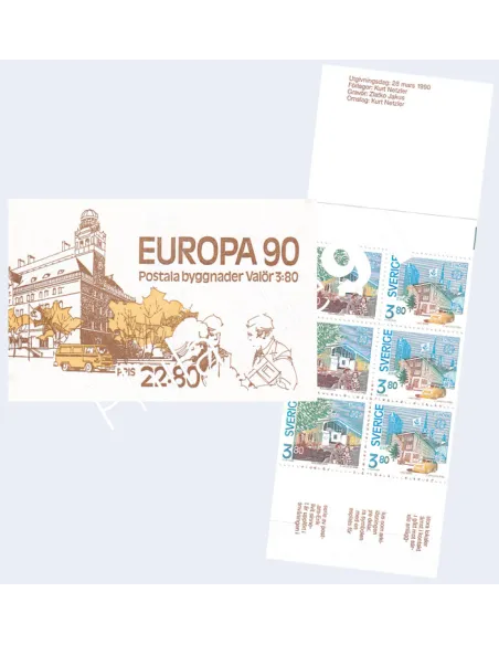 Suède, Carnet n° 1572, EUROPA 1990, Collection timbres Europe