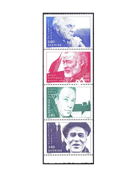 Suède, n° 1621 à 1624, bande, collection timbre Europe