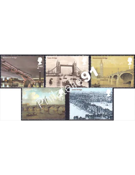 Grande-Bretagne, n° 2363 à 2367 collection timbre Europe
