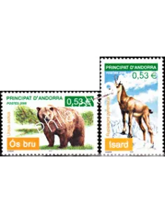 Timbres d'Andorre Français n° 620 à 621 - Thématique: Animaux Sauvage