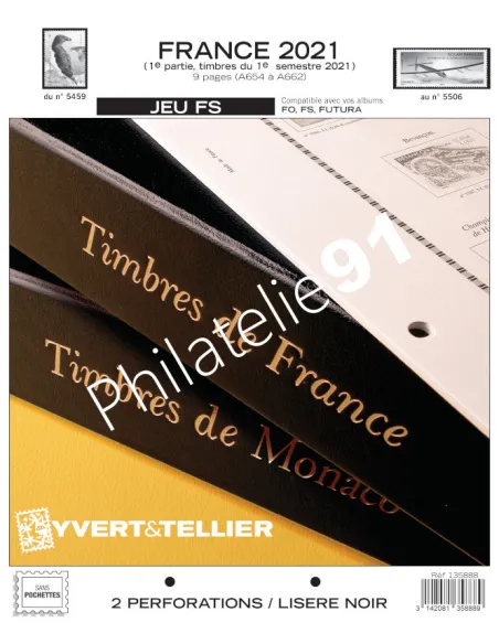 -                     2021  -   JEU  FS FRANCE - 1er semestre 2021 (liseré noir, avec visuel des timbres, sans pochette)