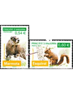 Timbres d'Andorre Français n° 634 à 635 - Thématique: Animaux Sauvage