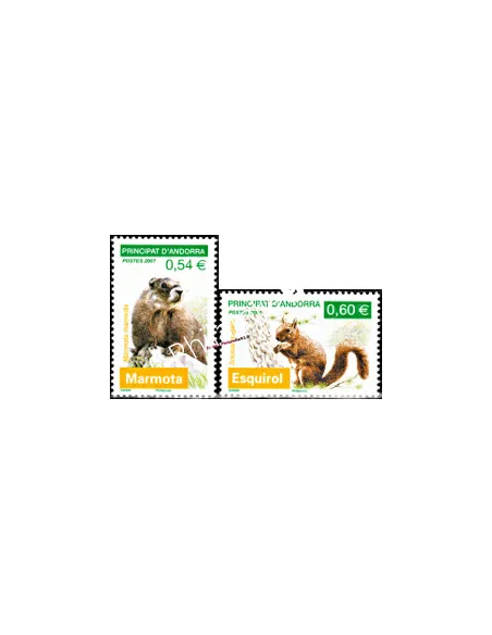 Timbres d'Andorre Français n° 634 à 635 - Thématique: Animaux Sauvage