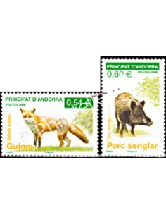 Timbres d'Andorre Français n° 649 à 650 - Thématique: Animaux Sauvage