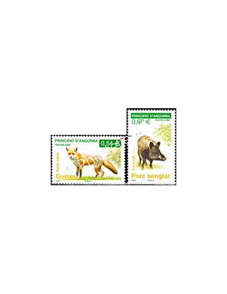 Timbres d'Andorre Français n° 649 à 650 - Thématique: Animaux Sauvage
