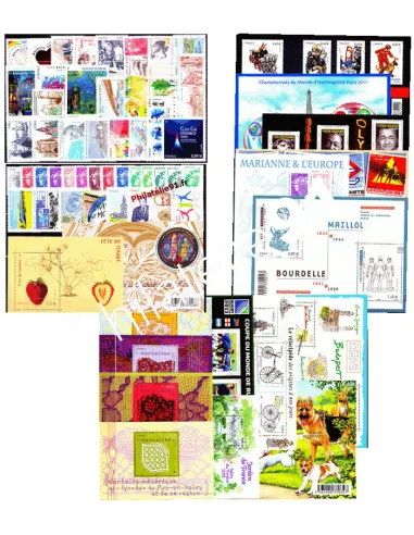 Année complète de timbres de France 2011 - Neuve