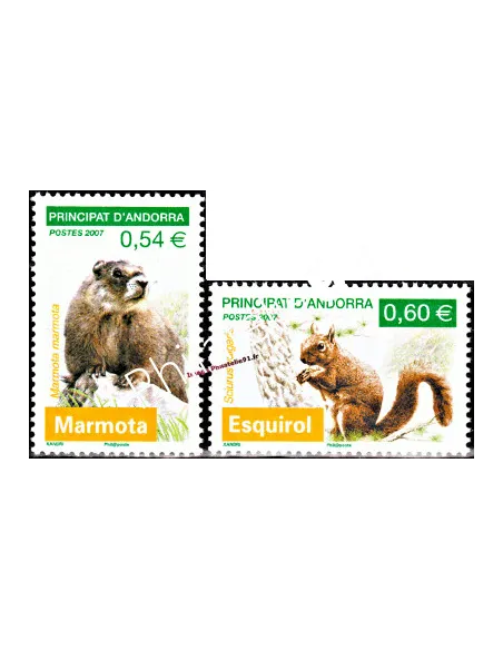 Timbres d'Andorre Français n° 634 à 635 - Thématique: Animaux Sauvage