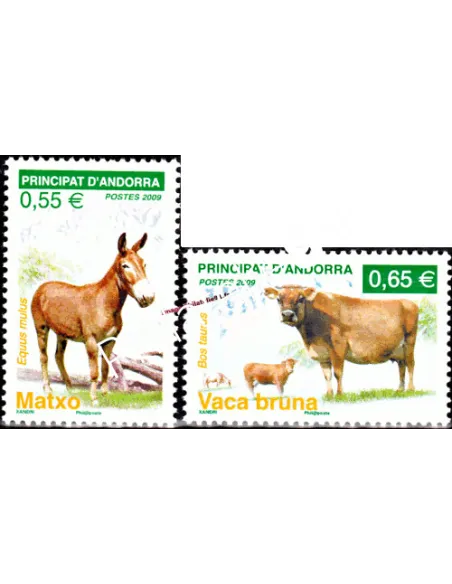 Timbres d'Andorre Français n° 667 à 668 - Thématique: Animaux Sauvage