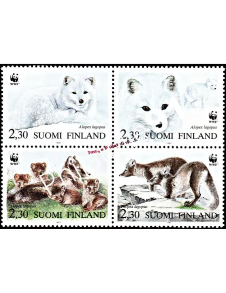 Timbres de Finlande n° 1166 à 1169 - Thématique : animaux sauvages