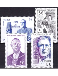 timbres n° 5446 à 5449, De Gaulle, collection timbres France