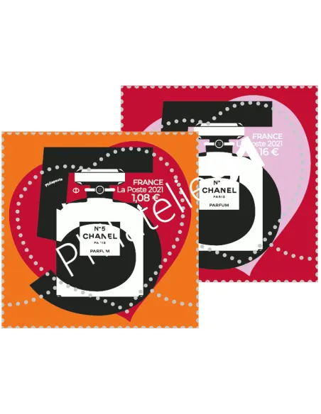 n° 5464 - 5465 ** - Coeurs Chanel - Saint-Valentin