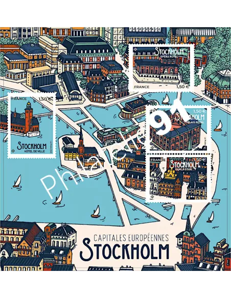 n° 5477 à 5480  ** - Feuille 5477 - Capitales européennes. Stockholm (Suède)