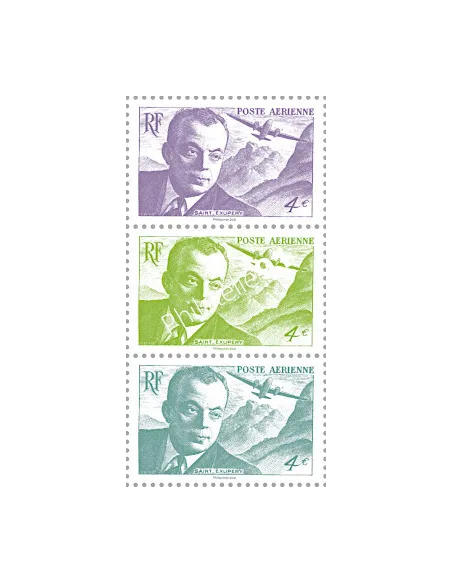 PA n°   86 à 88 - 3 timbres issus de la Feuille F86 - Antoine de Saint-Exupéry - 1900-1944