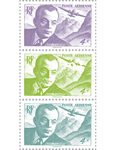 PA n°   86 à 88 - 3 timbres issus de la Feuille F86 - Antoine de Saint-Exupéry - 1900-1944