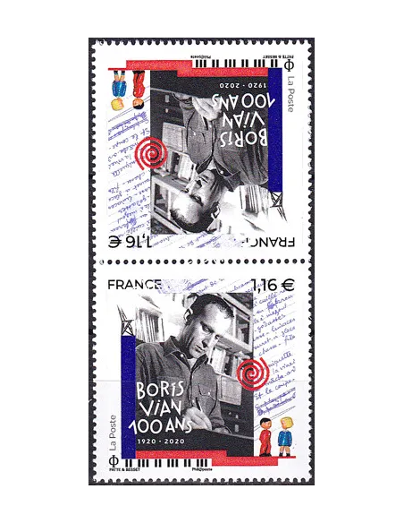 Paire Tête-Bêche verticale n° 5406a, collection timbres France