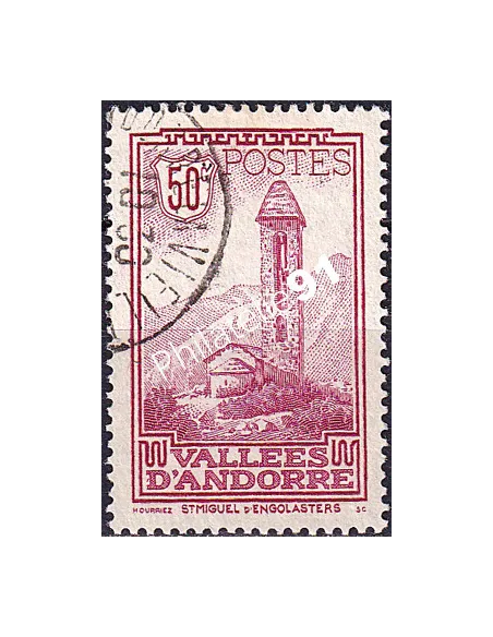 Timbre n° 35 Oblitéré, collection Timbre Andorre Français