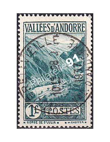Timbre n° 39 Oblitéré, collection Timbre Andorre Français