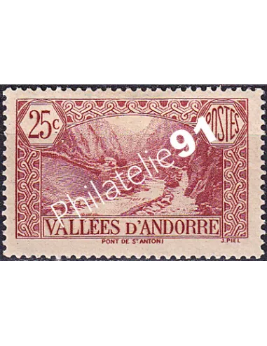 Timbre n° 61 charnière, collection Timbre Andorre Français