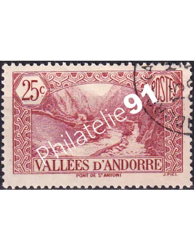 Timbre n° 61 Oblitéré, collection Timbre Andorre Français