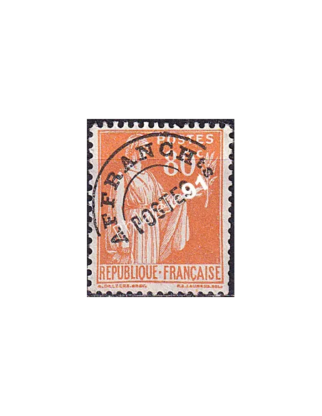 Timbre Préoblitéré n° 75 sans gomme (oblitéré), Timbres France