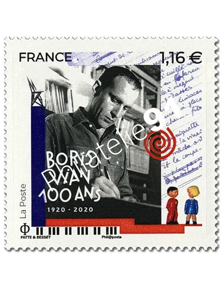 n° 5406 ** - Timbre issu de la Feuille (F5406) - Boris Vian (1920-2020)