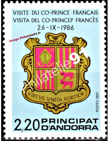 Timbre d'Andorre Français n° 355 - Thématique: Armoirie