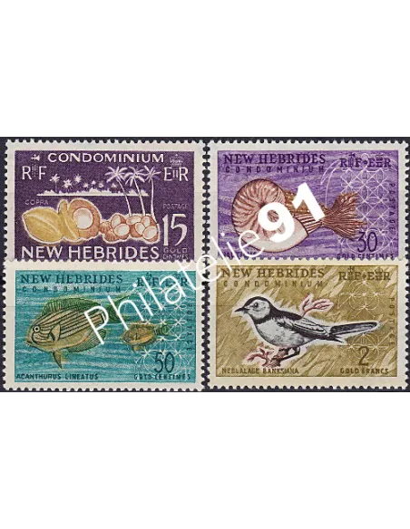 Nouvelles-Hébrides n° 207 à 210, Timbres colonies Francaises