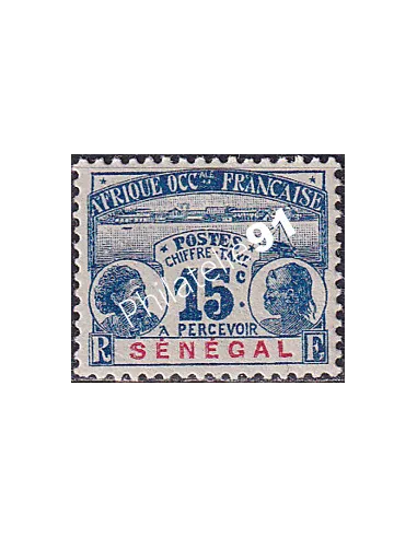 SÉNÉGAL, Taxe n° 6 charnière, collection timbres Colonies Françaises