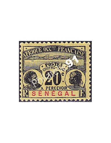 SÉNÉGAL, Taxe n° 7 charnière, collection timbres Colonies Françaises