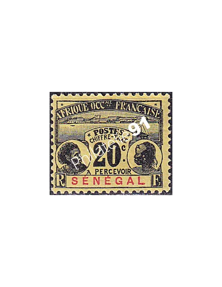SÉNÉGAL, Taxe n° 7 charnière, collection timbres Colonies Françaises