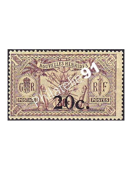 Nlles Hébrides, n° 62 charnière, timbres Colonies françaises