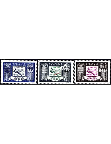MONACO - P.A. n°  42 et 44 - Thème Avions et armoiries