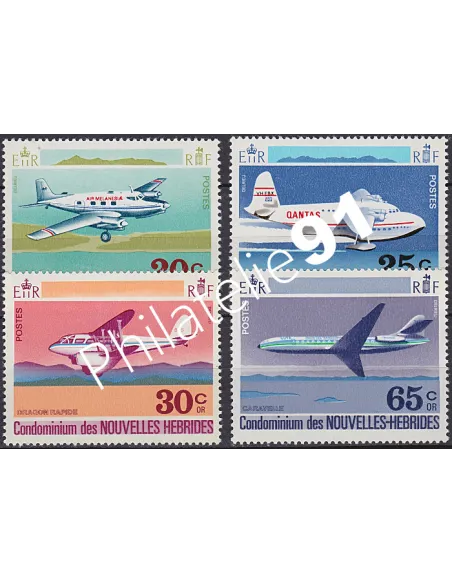 NOUVELLES-HEBRIDES - n°  318 à 321 * - Avions divers