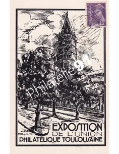 Carte de l'Union philatélique toulousaine oblitérée, lettres France