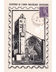 Carte de l'Union philatélique toulousaine oblitérée, lettres France