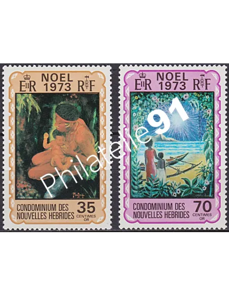 Nouvelles-Hébrides n° 374 à 375, Timbres colonies Francaises