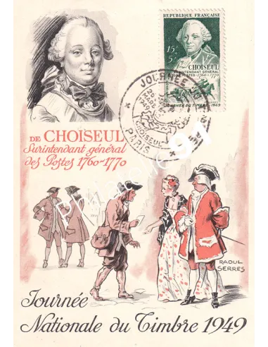 France, n° 828 sur Carte Maximum, Collection lettre France