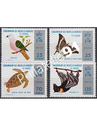 Nouvelles-Hébrides n° 378 à 381, Timbres colonies Francaises