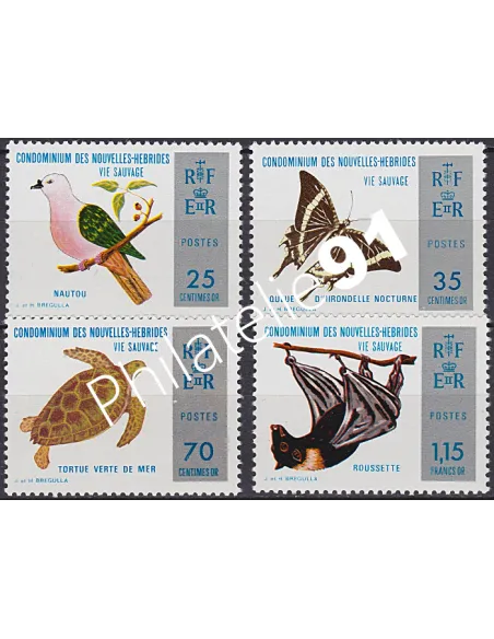 Nouvelles-Hébrides n° 378 à 381, Timbres colonies Francaises