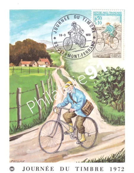 France, n° 1710 sur Carte Maximum, Collection lettre France