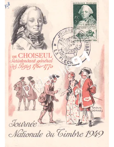 France, n° 828 sur Carte Maximum, Collection lettre France