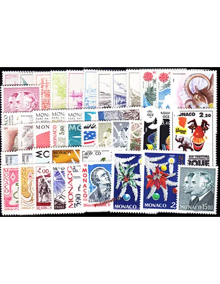 Timbres de Monaco - Année complète 1986 neuve