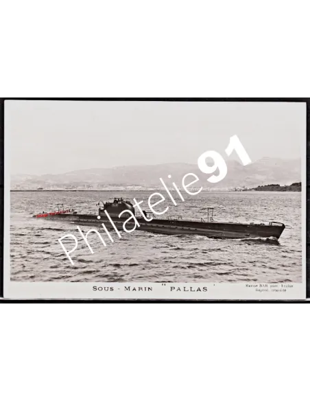 Carte postale - Sous-marin -PALLAS- - Flotte française 39/45